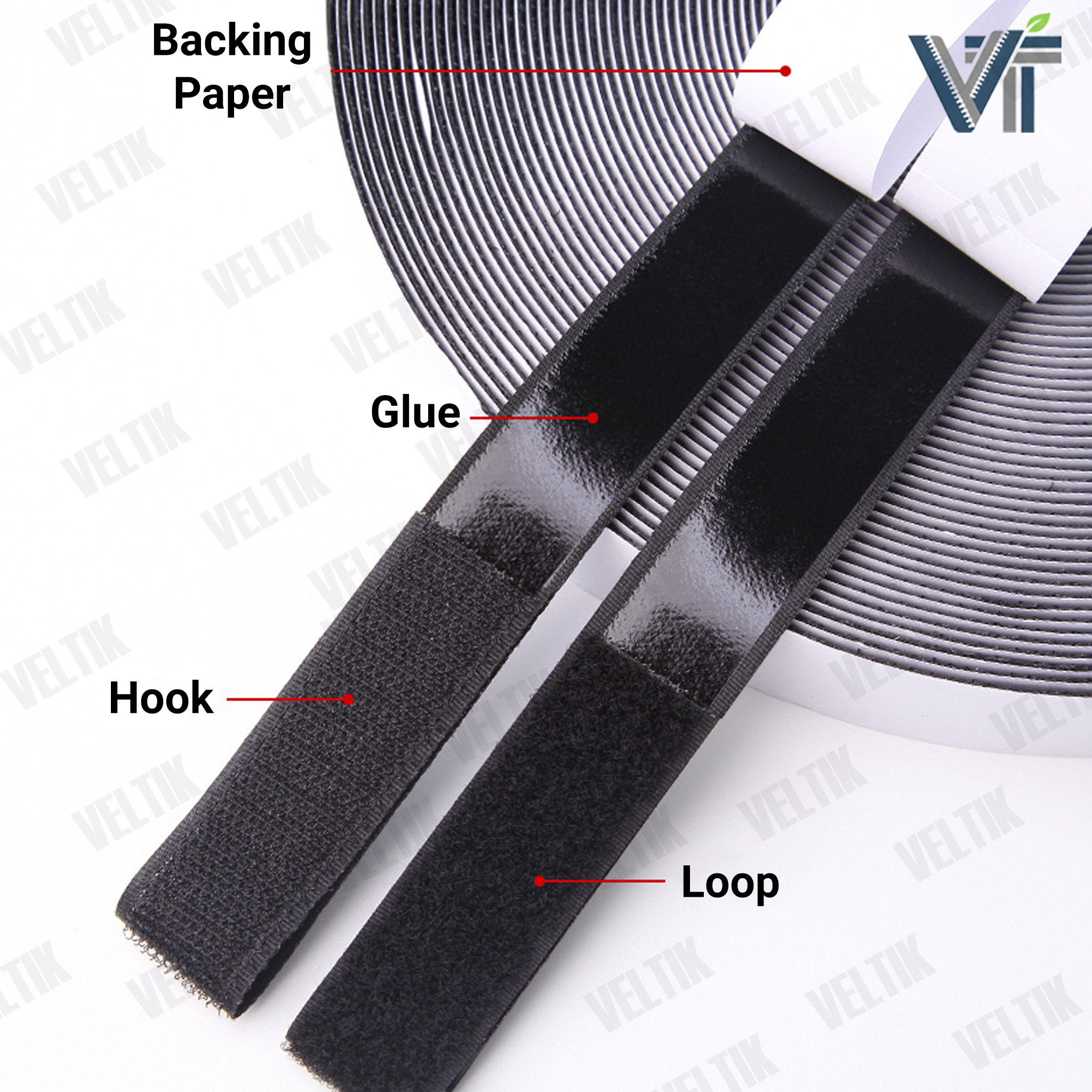 Velcro Tape Hook and Loop with Adhesive Glue Thumbnail 2