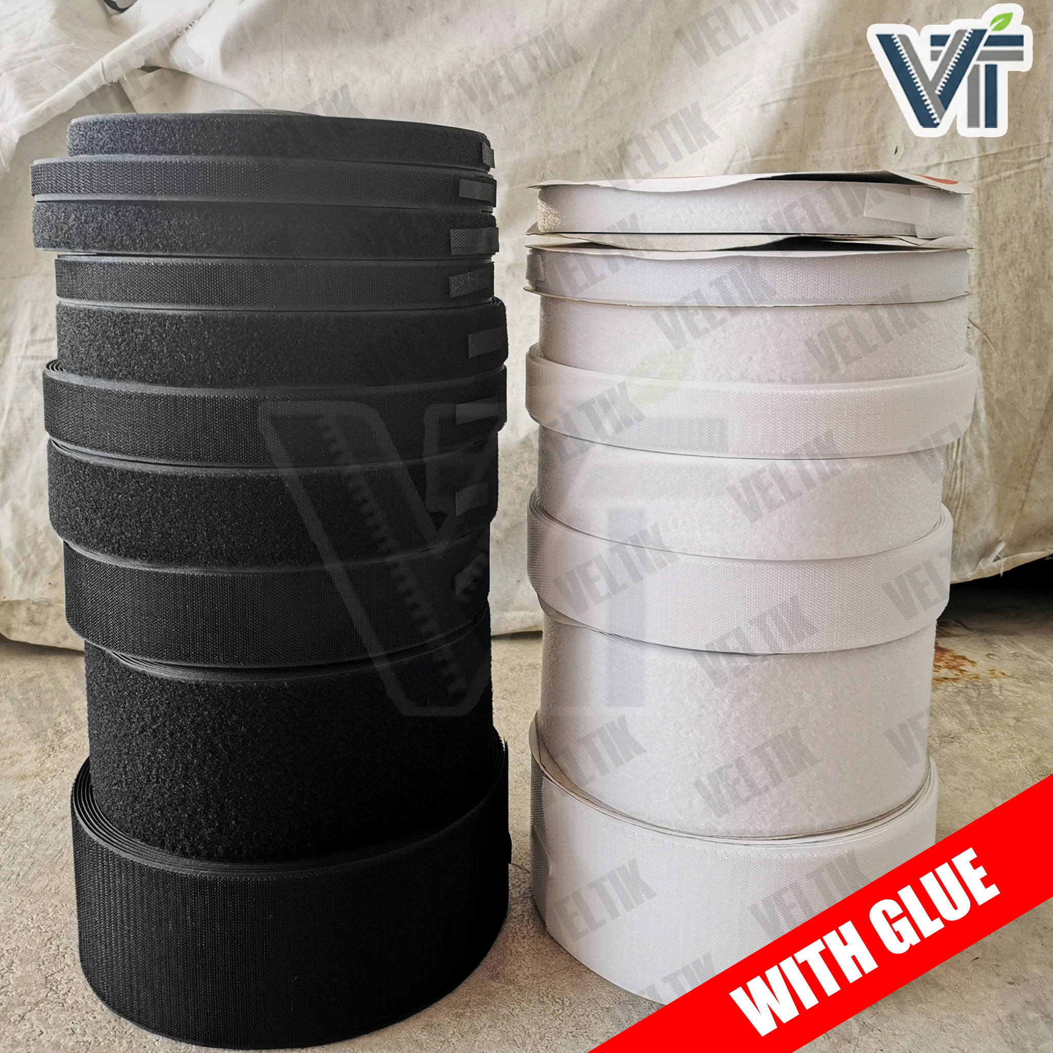 Velcro Tape Hook and Loop with Adhesive Glue